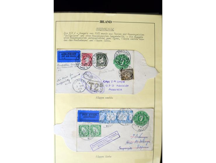 1924/91, Exhibition collection of used Postal Stationery, Envelopes with various sizes and knifecuts, with ½d(2) 2d(9), 2½d(2
