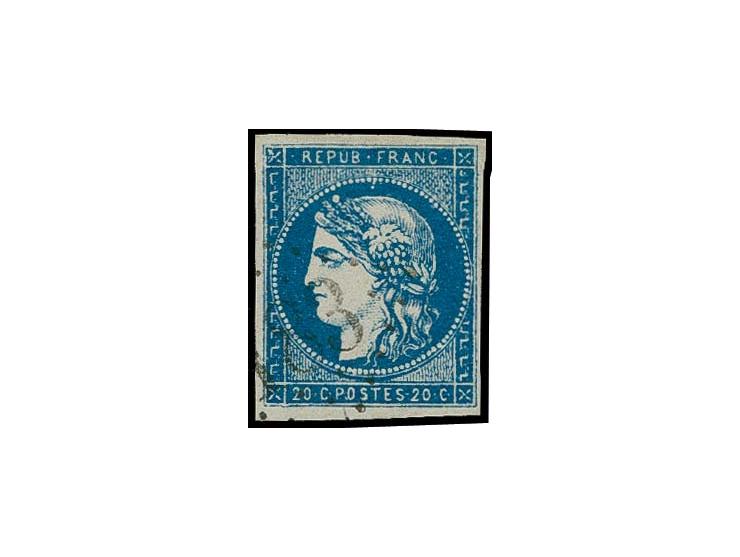 20 c. type I, clear at right, otherwise wide margins, lightly cancelled, fine, signed Goebel BPP (Mi. 750,-)