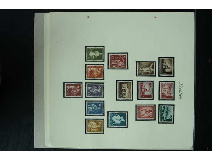 1941/45, postfrische und ungebrauchte Sammlung mit Mi.-Nr. 24-38 (teils kleine Beanstandungen), 170-72 und Bl.8 (bügig), 3 Fo