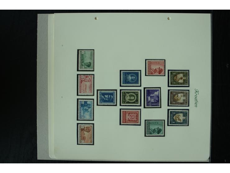 1941/45, postfrische und ungebrauchte Sammlung mit Mi.-Nr. 24-38 (teils kleine Beanstandungen), 170-72 und Bl.8 (bügig), 3 Fo