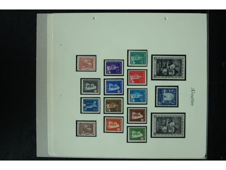 1941/45, postfrische und ungebrauchte Sammlung mit Mi.-Nr. 24-38 (teils kleine Beanstandungen), 170-72 und Bl.8 (bügig), 3 Fo