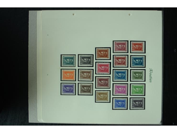 1941/45, postfrische und ungebrauchte Sammlung mit Mi.-Nr. 24-38 (teils kleine Beanstandungen), 170-72 und Bl.8 (bügig), 3 Fo