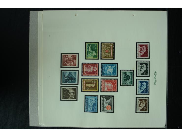 1941/45, postfrische und ungebrauchte Sammlung mit Mi.-Nr. 24-38 (teils kleine Beanstandungen), 170-72 und Bl.8 (bügig), 3 Fo