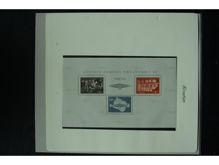 1941/45, postfrische und ungebrauchte Sammlung mit Mi.-Nr. 24-38 (teils kleine Beanstandungen), 170-72 und Bl.8 (bügig), 3 Fo