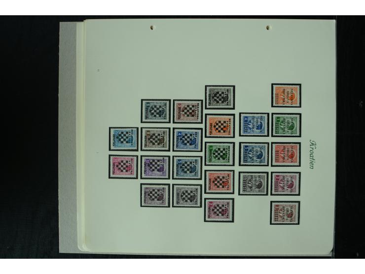 1941/45, postfrische und ungebrauchte Sammlung mit Mi.-Nr. 24-38 (teils kleine Beanstandungen), 170-72 und Bl.8 (bügig), 3 Fo