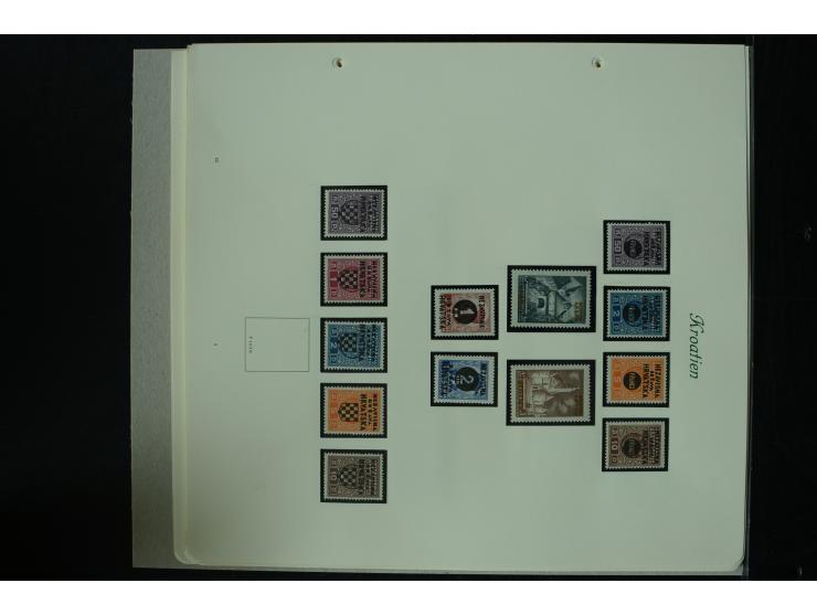 1941/45, postfrische und ungebrauchte Sammlung mit Mi.-Nr. 24-38 (teils kleine Beanstandungen), 170-72 und Bl.8 (bügig), 3 Fo