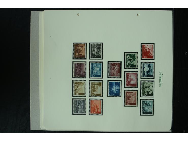 1941/45, postfrische und ungebrauchte Sammlung mit Mi.-Nr. 24-38 (teils kleine Beanstandungen), 170-72 und Bl.8 (bügig), 3 Fo