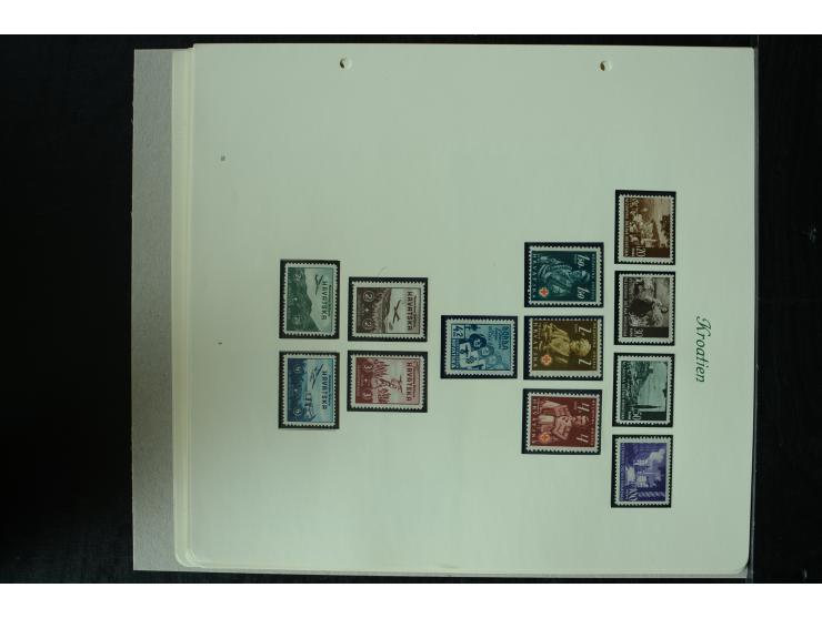 1941/45, postfrische und ungebrauchte Sammlung mit Mi.-Nr. 24-38 (teils kleine Beanstandungen), 170-72 und Bl.8 (bügig), 3 Fo