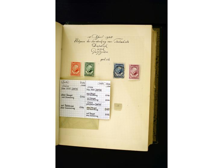 1918/40, umfangreiche ungebrauchte/postfrische und gestempelte Sammlung, teils aufgezogen auf alten Blanko-Blättern und besch