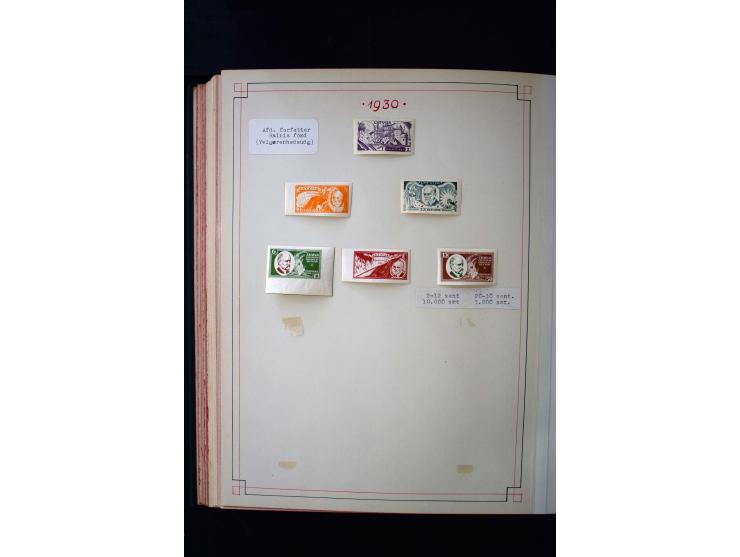 1918/40, umfangreiche ungebrauchte/postfrische und gestempelte Sammlung, teils aufgezogen auf alten Blanko-Blättern und besch