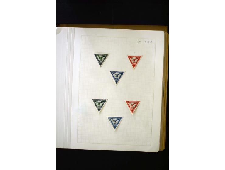 1918/40, umfangreiche ungebrauchte/postfrische und gestempelte Sammlung, teils aufgezogen auf alten Blanko-Blättern und besch