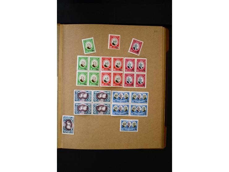 1918/40, umfangreiche ungebrauchte/postfrische und gestempelte Sammlung, teils aufgezogen auf alten Blanko-Blättern und besch