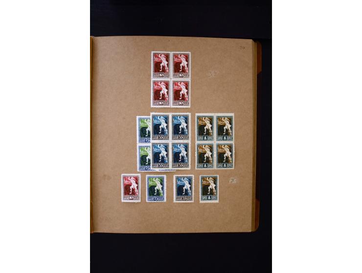 1918/40, umfangreiche ungebrauchte/postfrische und gestempelte Sammlung, teils aufgezogen auf alten Blanko-Blättern und besch