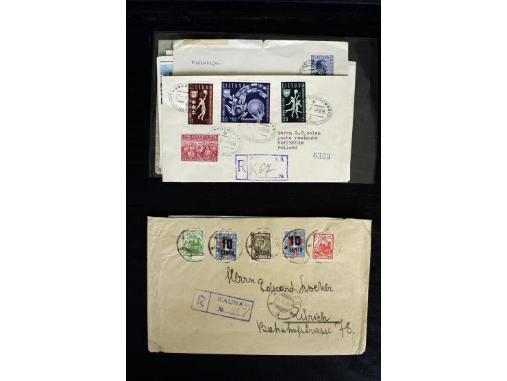 1919/39, 15 Briefe bzw. Vorderseiten, dabei Flugpost, zwei Probedruck-Freistempler sowie ein Sonderstempel und ein Wertbrief,