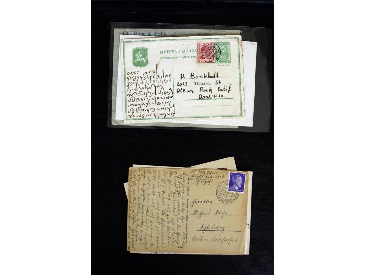 1919/39, 15 Briefe bzw. Vorderseiten, dabei Flugpost, zwei Probedruck-Freistempler sowie ein Sonderstempel und ein Wertbrief,