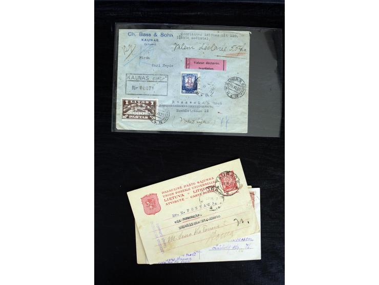 1919/39, 15 Briefe bzw. Vorderseiten, dabei Flugpost, zwei Probedruck-Freistempler sowie ein Sonderstempel und ein Wertbrief,