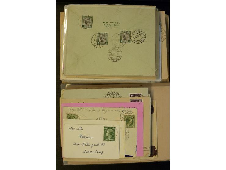 1910/57 (ca.),etwa 270 Briefe und Karten, dabei u.a. gute FDC wie Mi. 423-26 (2), 468-73 (2), 478-83 und 488-89