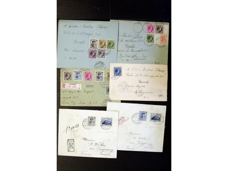 1910/57 (ca.),etwa 270 Briefe und Karten, dabei u.a. gute FDC wie Mi. 423-26 (2), 468-73 (2), 478-83 und 488-89