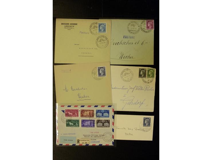 1910/57 (ca.),etwa 270 Briefe und Karten, dabei u.a. gute FDC wie Mi. 423-26 (2), 468-73 (2), 478-83 und 488-89