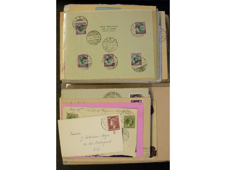 1910/57 (ca.),etwa 270 Briefe und Karten, dabei u.a. gute FDC wie Mi. 423-26 (2), 468-73 (2), 478-83 und 488-89