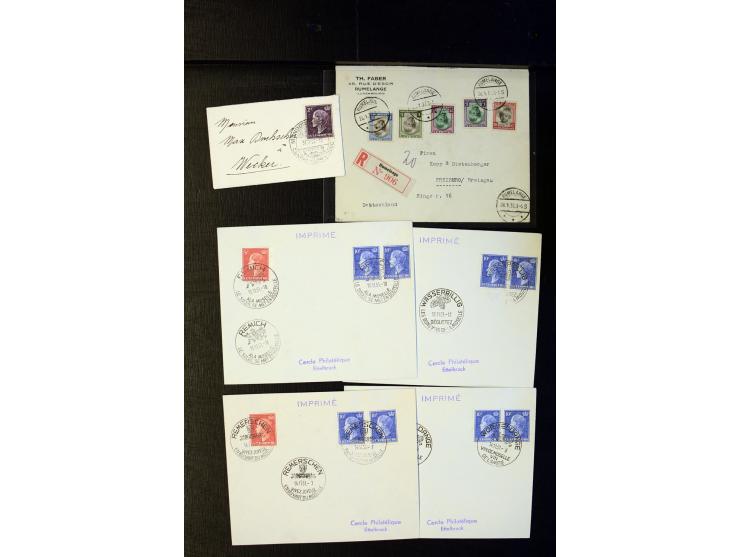 1910/57 (ca.),etwa 270 Briefe und Karten, dabei u.a. gute FDC wie Mi. 423-26 (2), 468-73 (2), 478-83 und 488-89