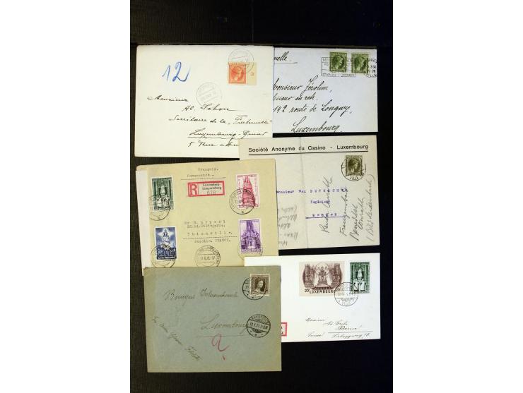 1910/57 (ca.),etwa 270 Briefe und Karten, dabei u.a. gute FDC wie Mi. 423-26 (2), 468-73 (2), 478-83 und 488-89
