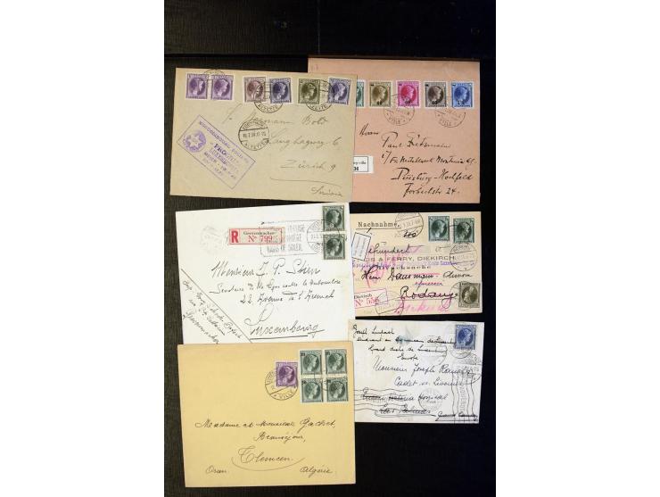1910/57 (ca.),etwa 270 Briefe und Karten, dabei u.a. gute FDC wie Mi. 423-26 (2), 468-73 (2), 478-83 und 488-89