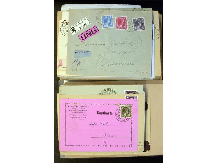 1910/57 (ca.),etwa 270 Briefe und Karten, dabei u.a. gute FDC wie Mi. 423-26 (2), 468-73 (2), 478-83 und 488-89