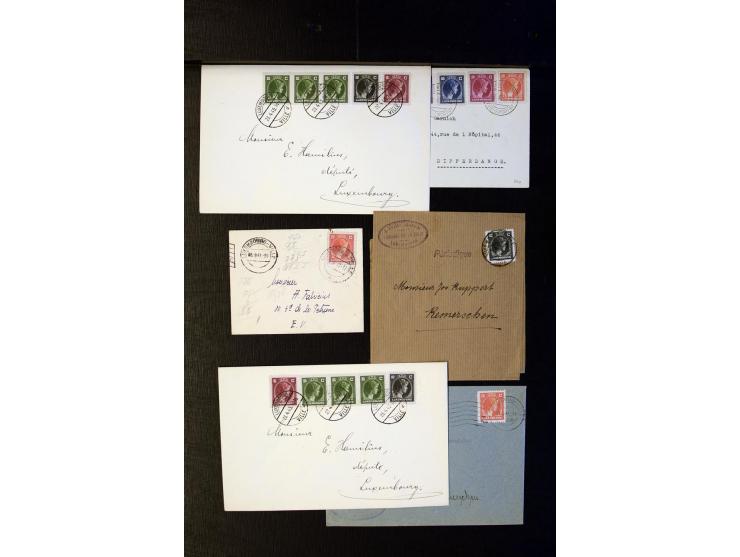 1910/57 (ca.),etwa 270 Briefe und Karten, dabei u.a. gute FDC wie Mi. 423-26 (2), 468-73 (2), 478-83 und 488-89