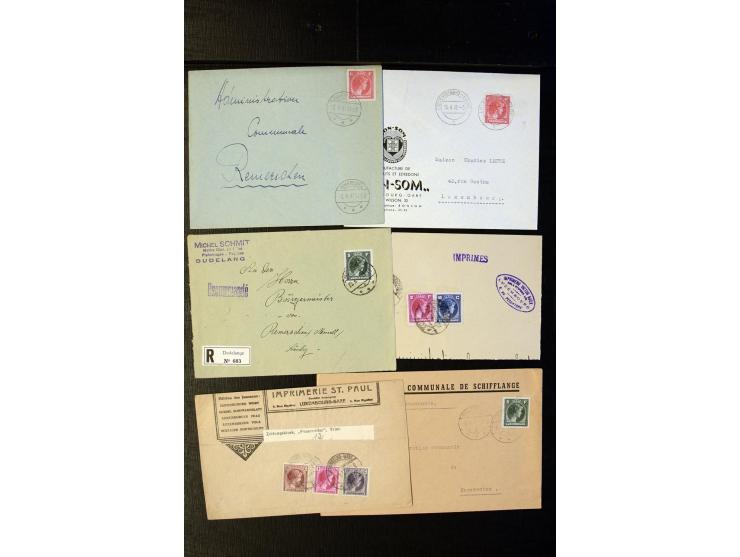 1910/57 (ca.),etwa 270 Briefe und Karten, dabei u.a. gute FDC wie Mi. 423-26 (2), 468-73 (2), 478-83 und 488-89