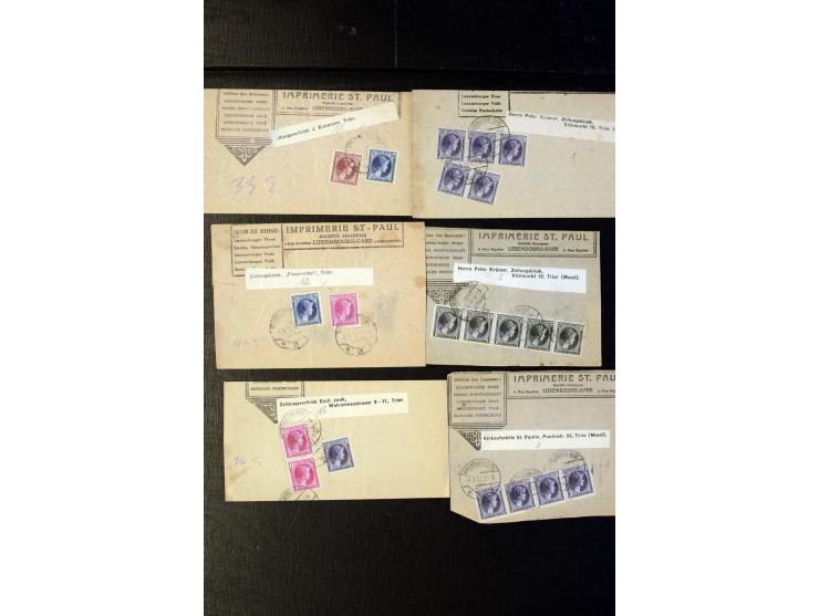 1910/57 (ca.),etwa 270 Briefe und Karten, dabei u.a. gute FDC wie Mi. 423-26 (2), 468-73 (2), 478-83 und 488-89
