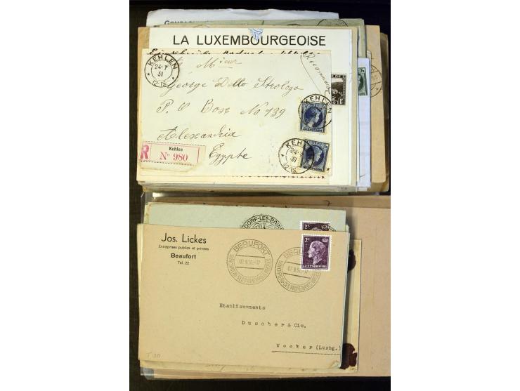 1910/57 (ca.),etwa 270 Briefe und Karten, dabei u.a. gute FDC wie Mi. 423-26 (2), 468-73 (2), 478-83 und 488-89