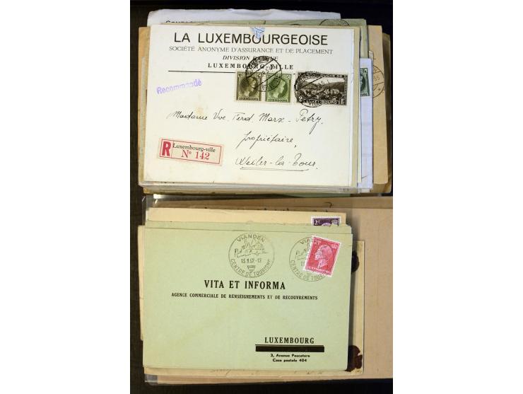 1910/57 (ca.),etwa 270 Briefe und Karten, dabei u.a. gute FDC wie Mi. 423-26 (2), 468-73 (2), 478-83 und 488-89