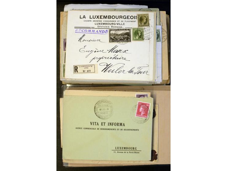 1910/57 (ca.),etwa 270 Briefe und Karten, dabei u.a. gute FDC wie Mi. 423-26 (2), 468-73 (2), 478-83 und 488-89