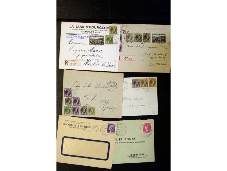 1910/57 (ca.),etwa 270 Briefe und Karten, dabei u.a. gute FDC wie Mi. 423-26 (2), 468-73 (2), 478-83 und 488-89