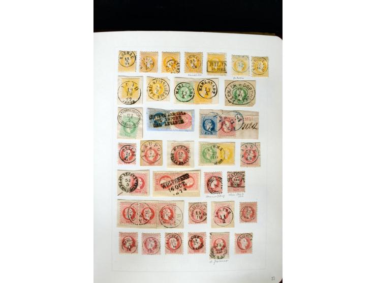 1850/67, vorwiegend gestempelte Sammlung mit über 70 Briefen, dabei vieles mehrfach, u.a. über 180 Werte ex Mi.-Nr. 1-5, dabe