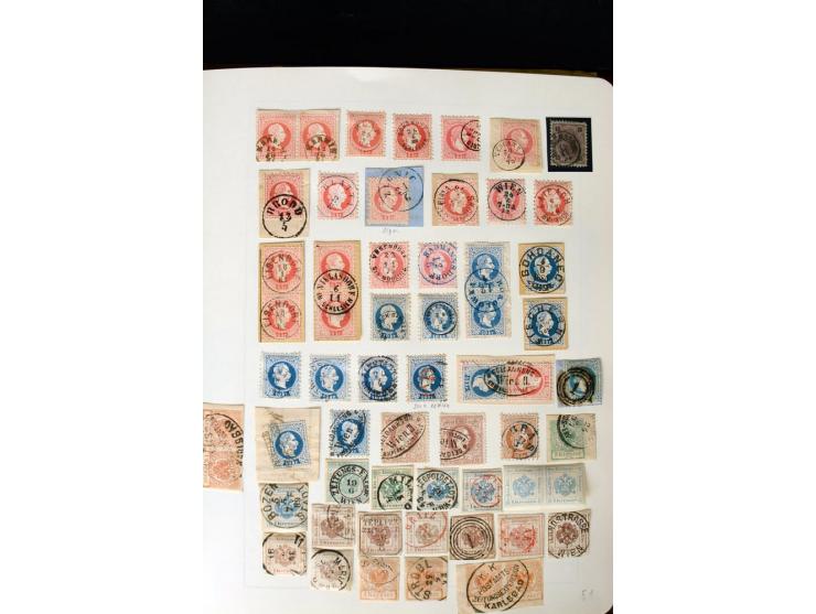 1850/67, vorwiegend gestempelte Sammlung mit über 70 Briefen, dabei vieles mehrfach, u.a. über 180 Werte ex Mi.-Nr. 1-5, dabe