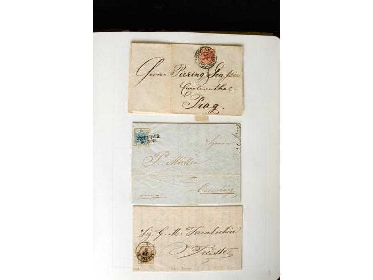 1850/67, vorwiegend gestempelte Sammlung mit über 70 Briefen, dabei vieles mehrfach, u.a. über 180 Werte ex Mi.-Nr. 1-5, dabe