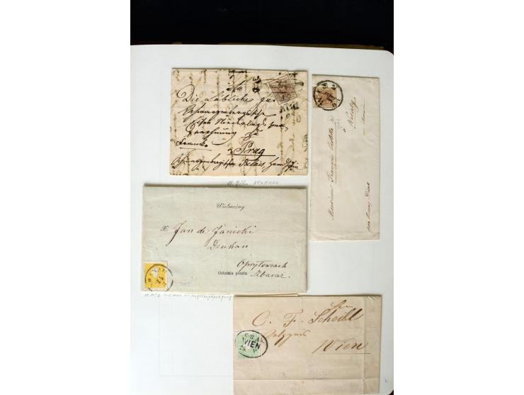 1850/67, vorwiegend gestempelte Sammlung mit über 70 Briefen, dabei vieles mehrfach, u.a. über 180 Werte ex Mi.-Nr. 1-5, dabe