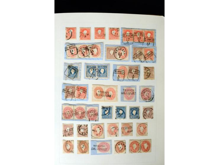 1850/67, vorwiegend gestempelte Sammlung mit über 70 Briefen, dabei vieles mehrfach, u.a. über 180 Werte ex Mi.-Nr. 1-5, dabe