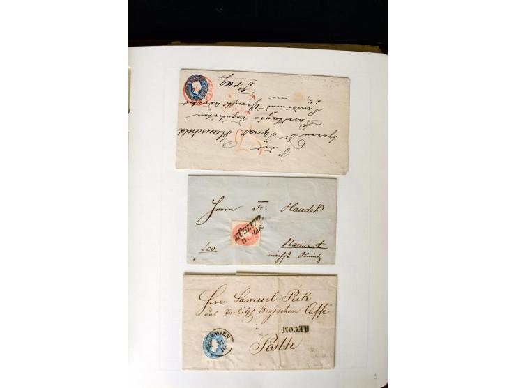 1850/67, vorwiegend gestempelte Sammlung mit über 70 Briefen, dabei vieles mehrfach, u.a. über 180 Werte ex Mi.-Nr. 1-5, dabe