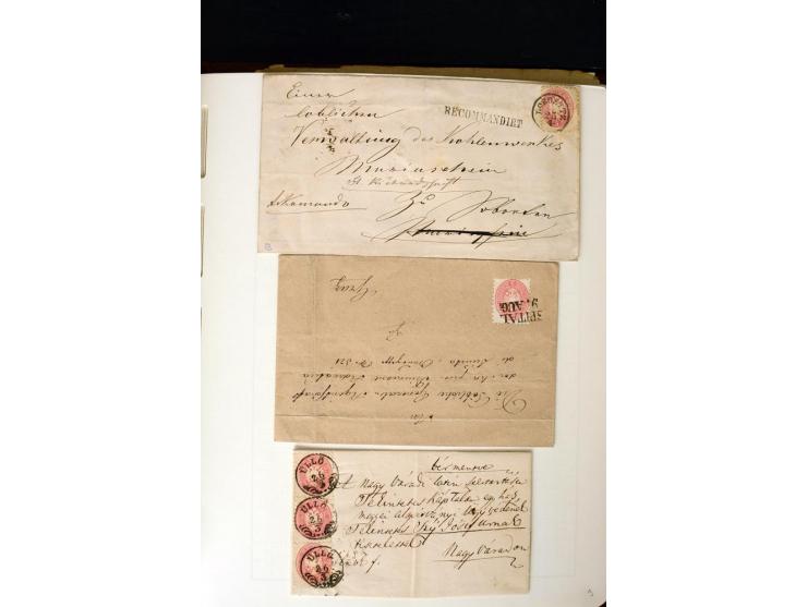 1850/67, vorwiegend gestempelte Sammlung mit über 70 Briefen, dabei vieles mehrfach, u.a. über 180 Werte ex Mi.-Nr. 1-5, dabe
