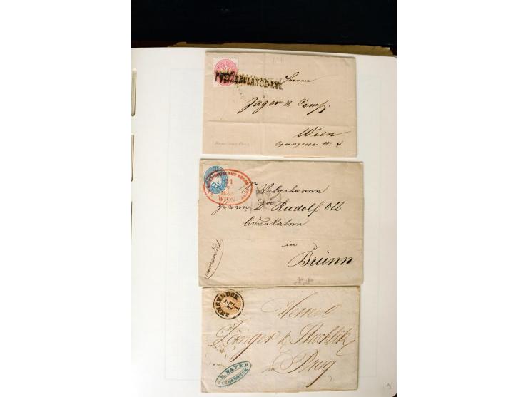 1850/67, vorwiegend gestempelte Sammlung mit über 70 Briefen, dabei vieles mehrfach, u.a. über 180 Werte ex Mi.-Nr. 1-5, dabe