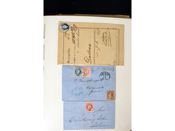 1850/67, vorwiegend gestempelte Sammlung mit über 70 Briefen, dabei vieles mehrfach, u.a. über 180 Werte ex Mi.-Nr. 1-5, dabe