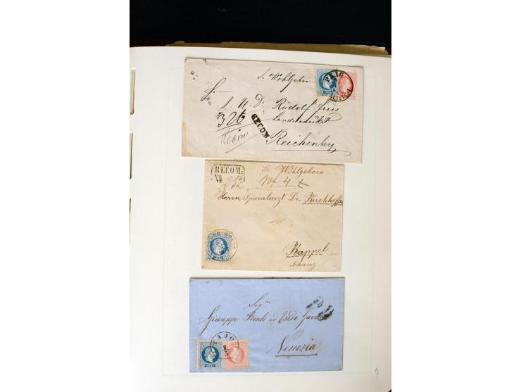 1850/67, vorwiegend gestempelte Sammlung mit über 70 Briefen, dabei vieles mehrfach, u.a. über 180 Werte ex Mi.-Nr. 1-5, dabe