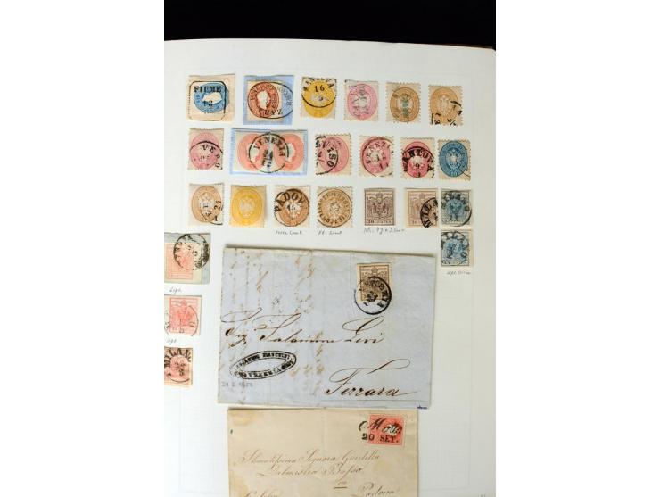1850/67, vorwiegend gestempelte Sammlung mit über 70 Briefen, dabei vieles mehrfach, u.a. über 180 Werte ex Mi.-Nr. 1-5, dabe