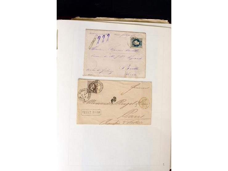 1850/67, vorwiegend gestempelte Sammlung mit über 70 Briefen, dabei vieles mehrfach, u.a. über 180 Werte ex Mi.-Nr. 1-5, dabe
