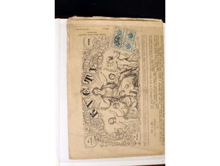 1850/67, vorwiegend gestempelte Sammlung mit über 70 Briefen, dabei vieles mehrfach, u.a. über 180 Werte ex Mi.-Nr. 1-5, dabe