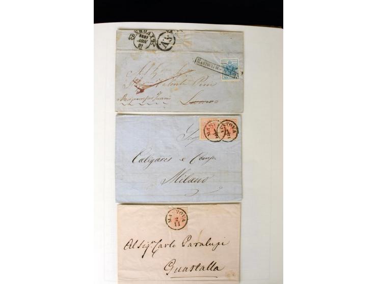1850/67, vorwiegend gestempelte Sammlung mit über 70 Briefen, dabei vieles mehrfach, u.a. über 180 Werte ex Mi.-Nr. 1-5, dabe