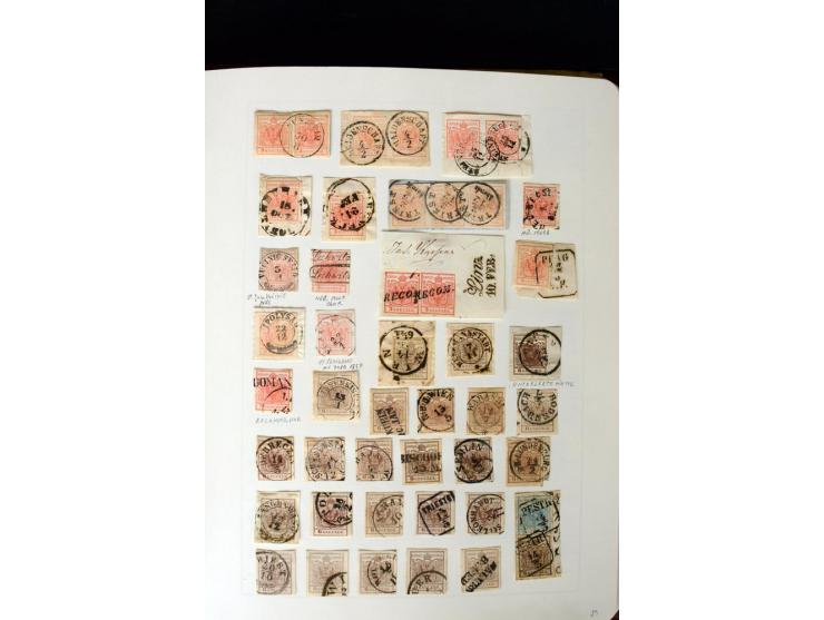 1850/67, vorwiegend gestempelte Sammlung mit über 70 Briefen, dabei vieles mehrfach, u.a. über 180 Werte ex Mi.-Nr. 1-5, dabe